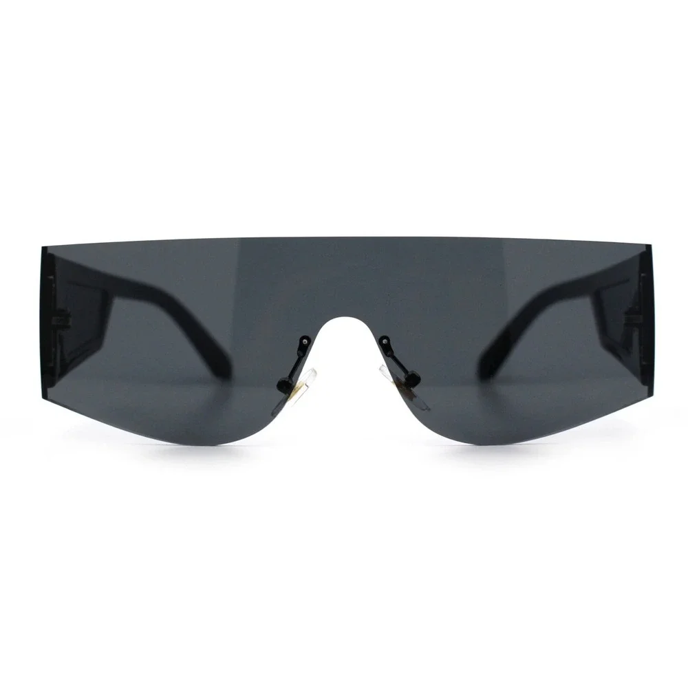 Men Sunglasses Mask Style Best Luxury Runway Looks Wide Edgeless Designer Square